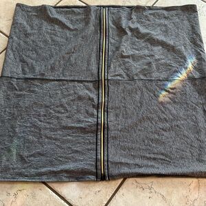 Lululemon Vinyasa Infinity Scarf Wrap Zip Up Tonka Stripe Heather Gray Gold RARE